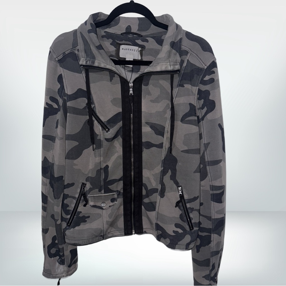Anthropologie ‘Marrakech’ Gray Camouflage Utility Jacket